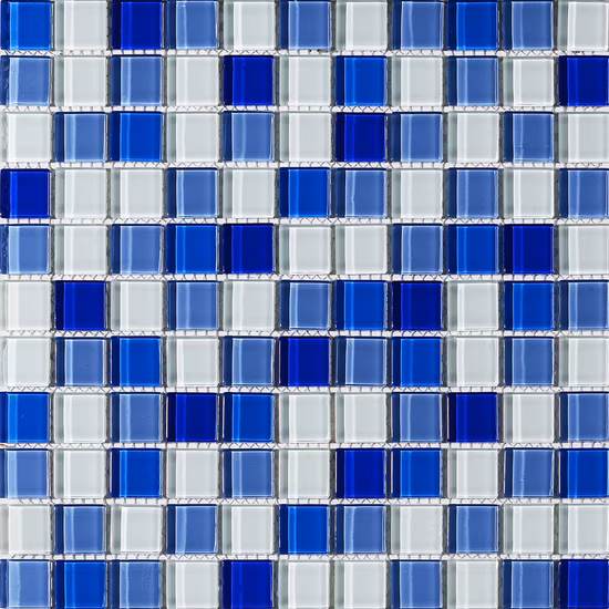 23X23 mm Backing Mesh Hot Melt Glasmosaik Bodenwasserbeständige Schwimmbad-Badezimmerfliesen