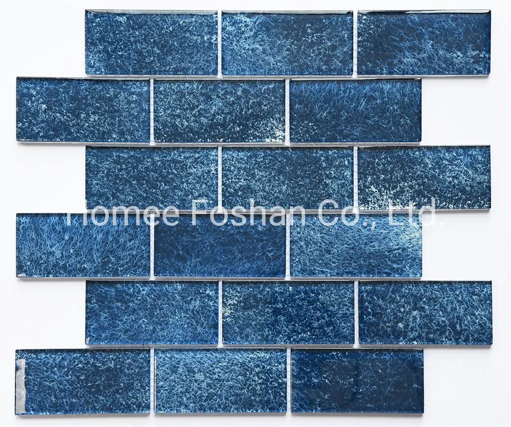 2022 Beliebtes Design Glasmosaikfliese Blaues Glasmosaik Schwimmbadmosaik