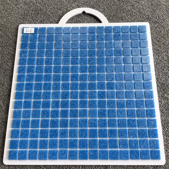 300X300mmm 12inch 3.5mm 4mm 6mm Glossy Blue Swimming Pool Crystal Glass Mosaic Tiles