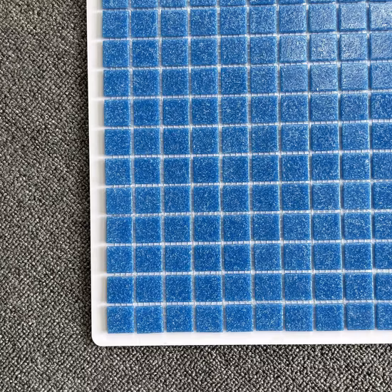 300X300mmm 12inch 3.5mm 4mm 6mm Glossy Blue Swimming Pool Crystal Glass Mosaic Tiles