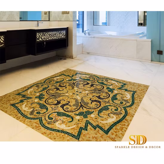 Geometric Style Pool Mosaic Designs Art Glass Mosaic Pattern for Swimming Pool Mosaic Tile Pattern