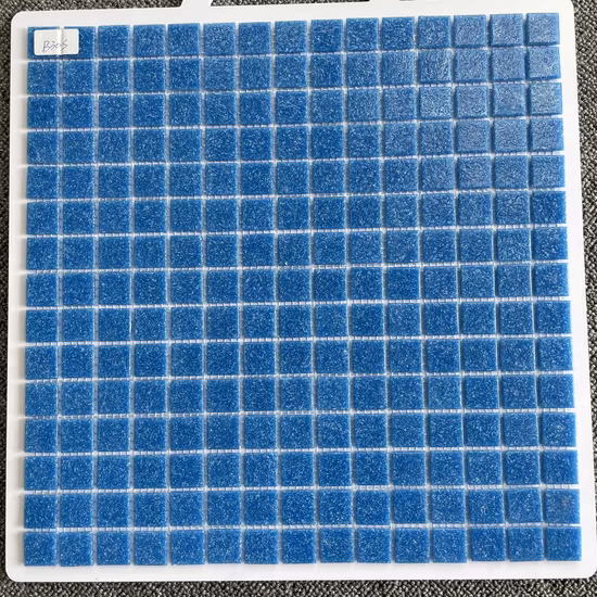 300X300mmm 12inch 3.5mm 4mm 6mm Glossy Blue Swimming Pool Crystal Glass Mosaic Tiles