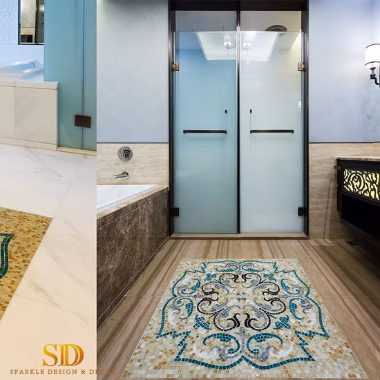 Geometric Style Pool Mosaic Designs Art Glass Mosaic Pattern for Swimming Pool Mosaic Tile Pattern