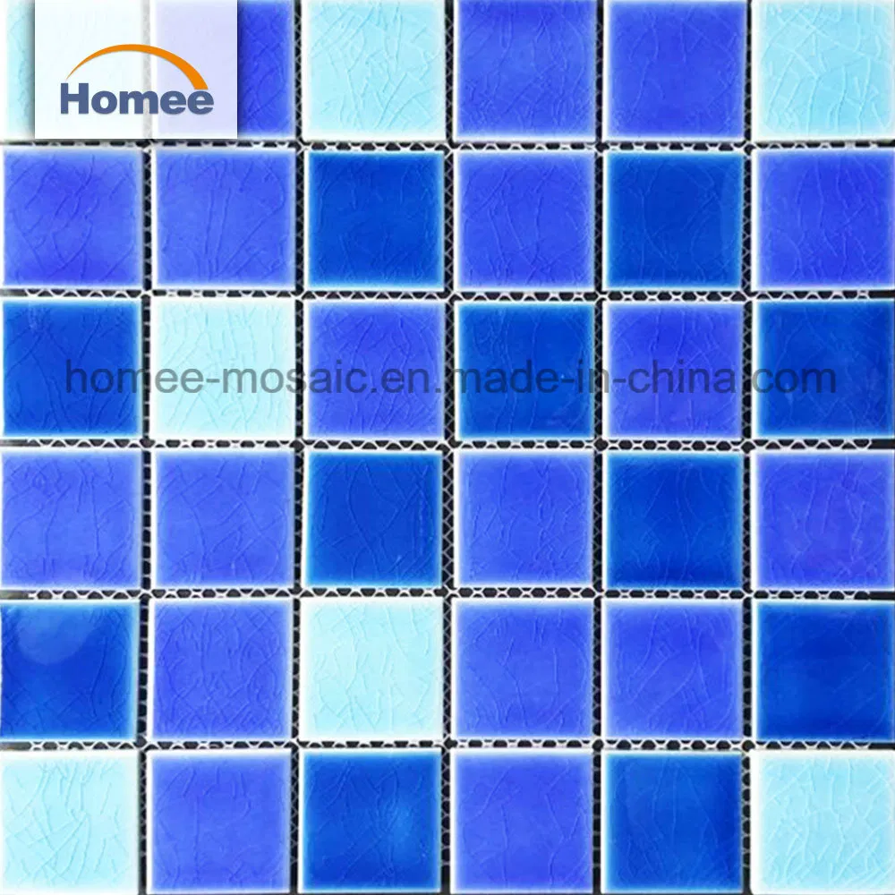 Hochwertige 300 x 300 mm quadratische, farbige Keramik-Mosaikfliese für Schwimmbäder
