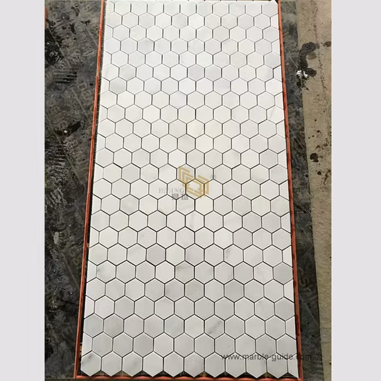 Natürliche weiße Marmormosaik-Sechseckfliesen für Wanddekoration/Küche/Backsplash-Schwimmbad