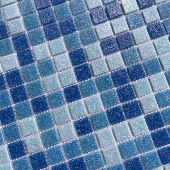300 x 300 mm, 12 Zoll, 3,5 mm, 4 mm, 6 mm, glänzende blaue Kristallglas-Mosaikfliesen für Schwimmbäder