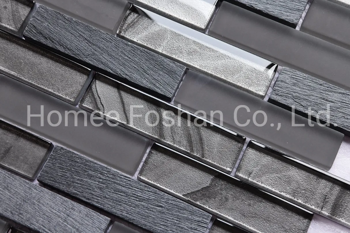 Neues Design, dunkelgraue metallische Glasmosaik-Marmorfliese für die Musteranpassung von Backsplash-Wandfliesen