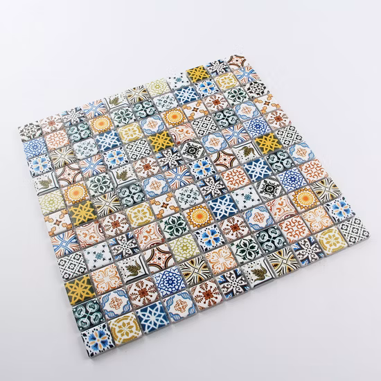 3D-Tintenstrahl-Mosaik-Backsplash-Fliese im klassischen marokkanischen Design mit buntem Keramik- oder Glasmaterial