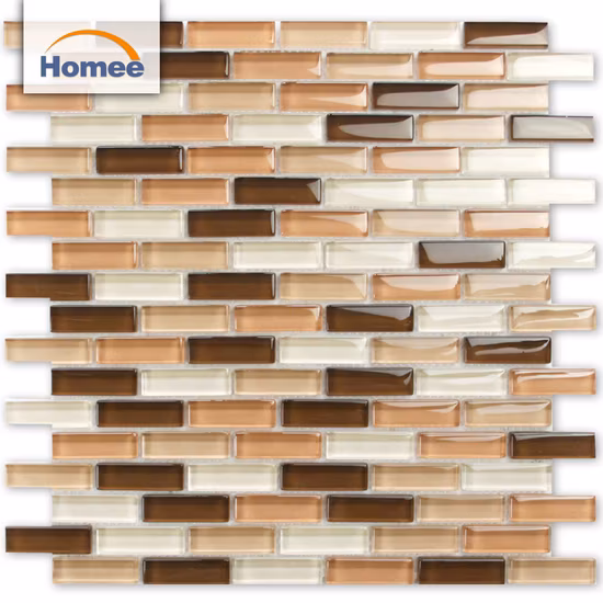 Wohnzimmer-Wandhintergrund, 1 Zoll, farbiges Glas, braunes Mosaik